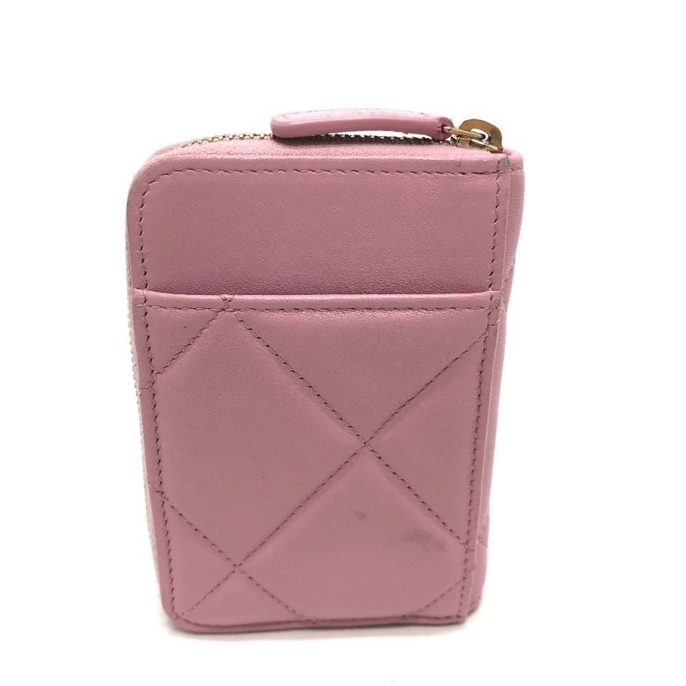 CHANEL Pink Lambskin Leather Logo Wallet - Picture 2 of 12
